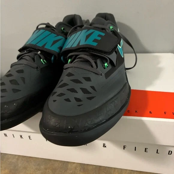 Zoom Men's Black and Teal Athletic Shoes - Picture 3 of 5